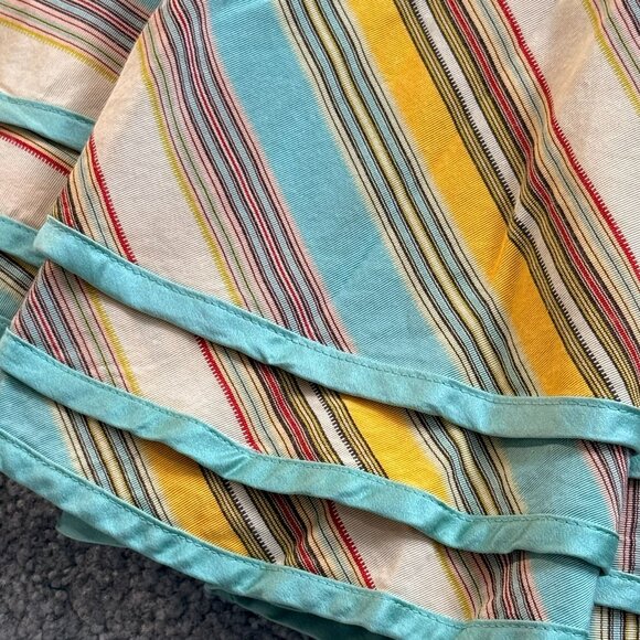 Odille Anthropologie Circle Swing Skirt Stripes Layered Cotton Silk US 2 - C2807 - Picture 9 of 14